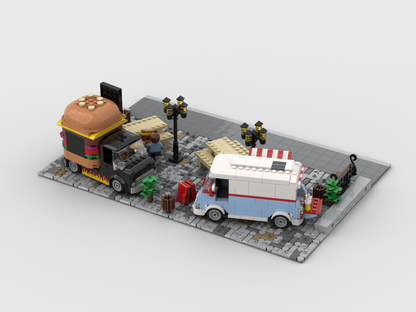 MOC - Modular Food Truck area - Display for sets 60404 + 40681