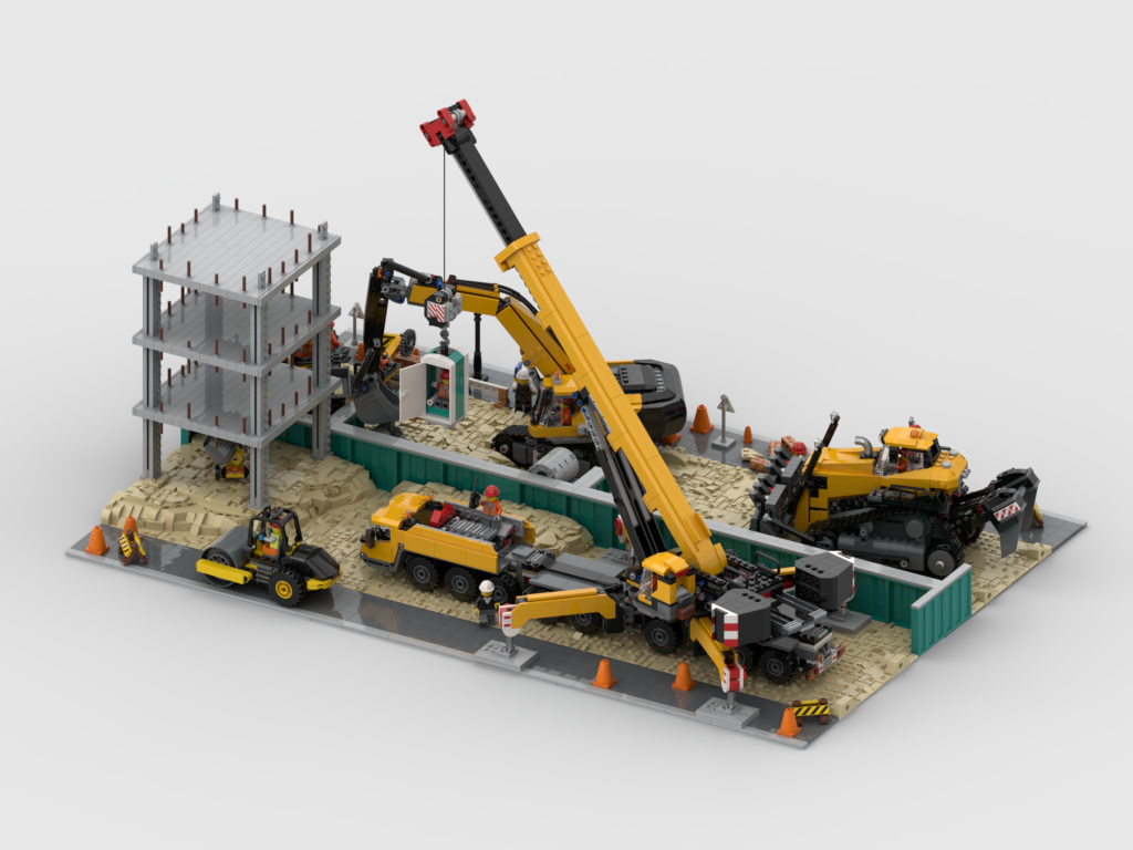 MOC - Modular Construction Site Display for sets 60420 + 60466 + 60450 + 60409 + 60401 + 952502 + 952403