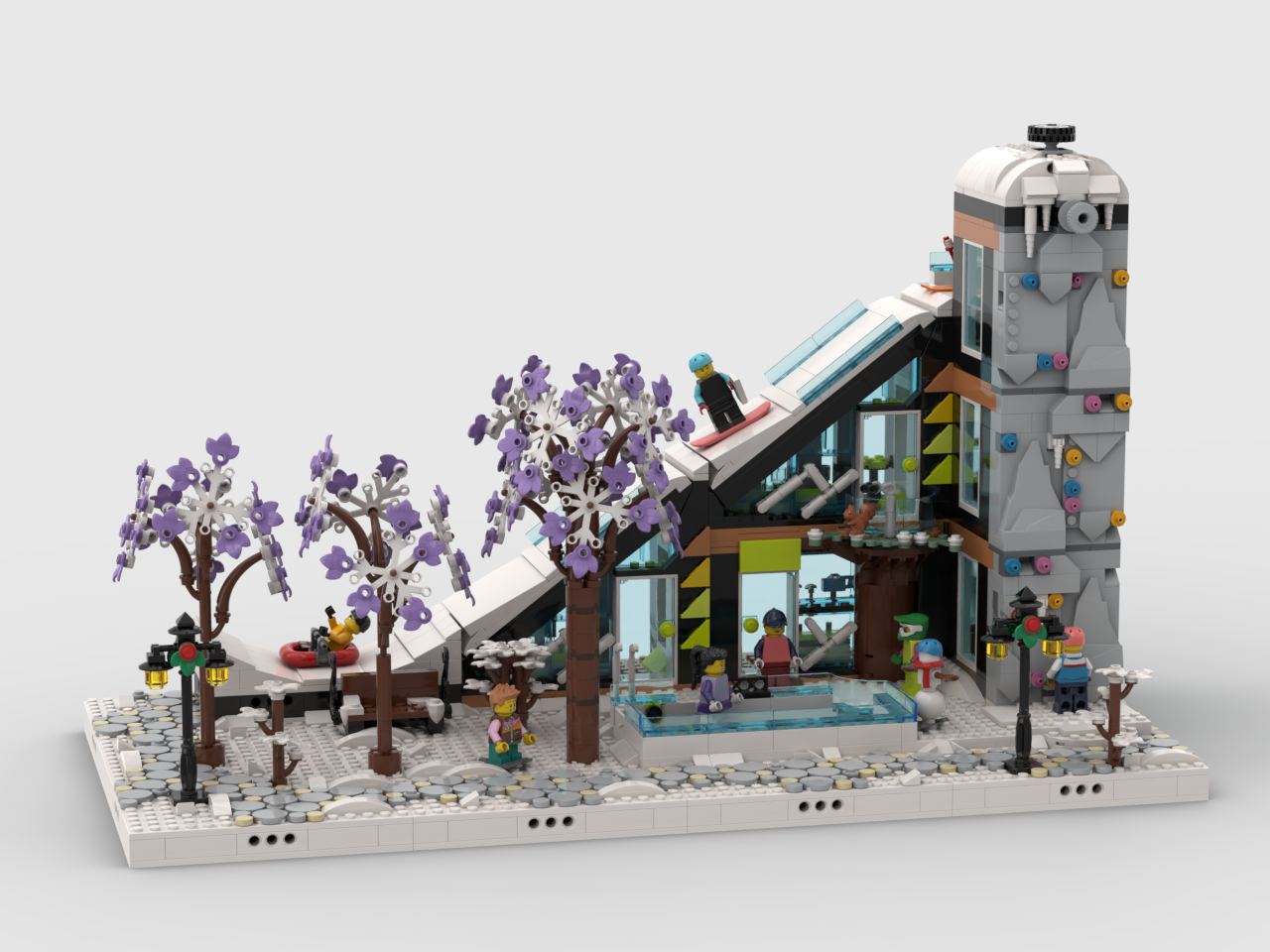 MOC - Winter Village - Display for set 60366 - Ski and Climbing Center