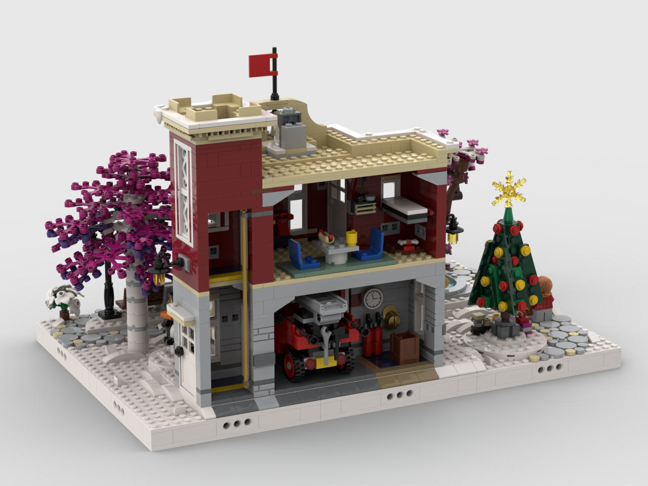 MOC - Winter Village - Display for set 10263 - Fire Station