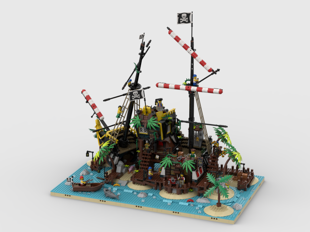 MOC - Pirates Diorama - Display for set 21322 - Pirates of Barracuda Bay