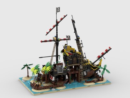 MOC - Pirates Diorama - Display for set 21322 - Pirates of Barracuda Bay