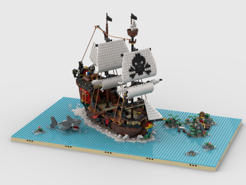 MOC - Pirates Diorama - Display for set 31109 - Pirate Ship