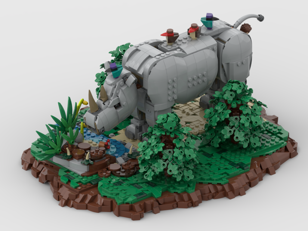 MOC - Display for set 31171 Majestic Rhino + Bonus