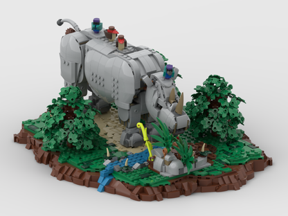 MOC - Display for set 31171 Majestic Rhino + Bonus