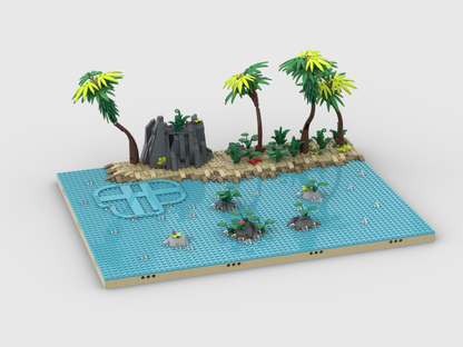 MOC - Pirates Diorama - Display for set 40566-1 - Ray the Castaway