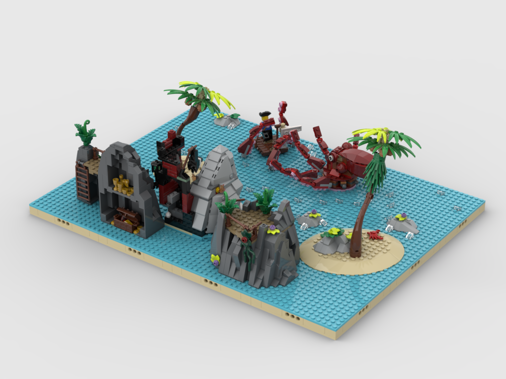 MOC - Pirates Diorama - Display for set 40597 + 31130