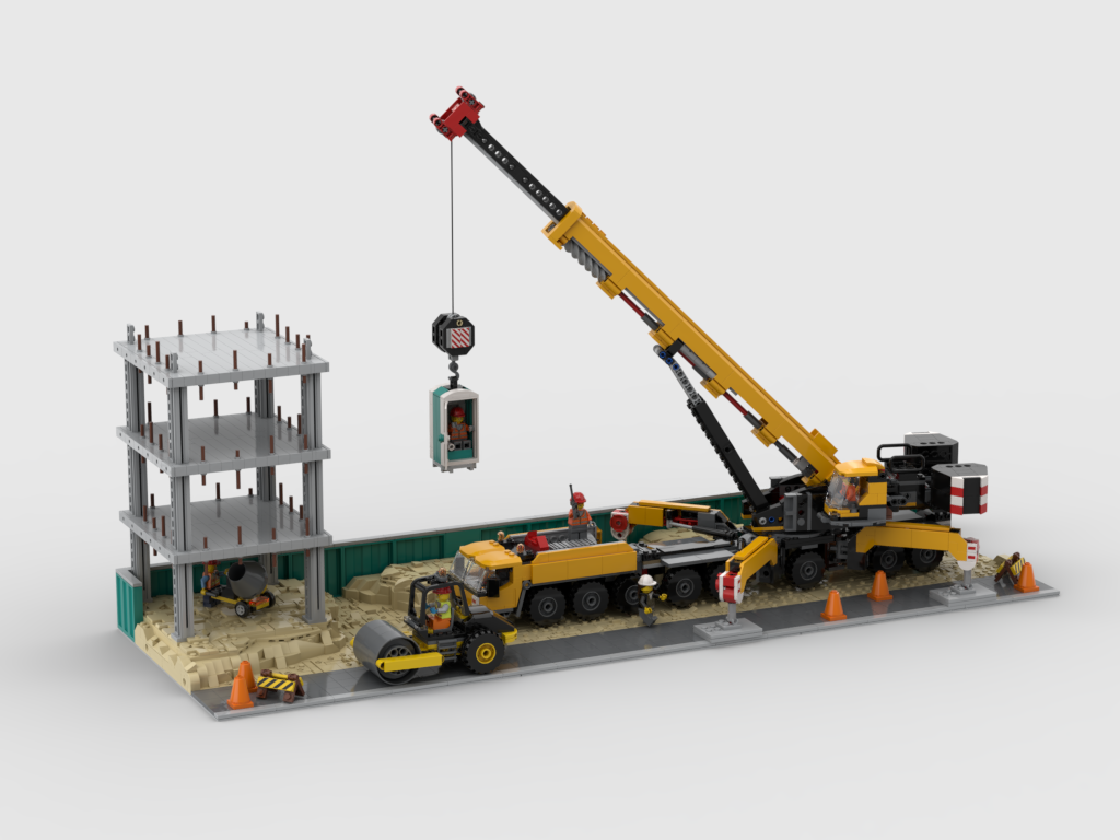 MOC - Modular Construction Site - Display for sets: 60409 + 60401 + 952403