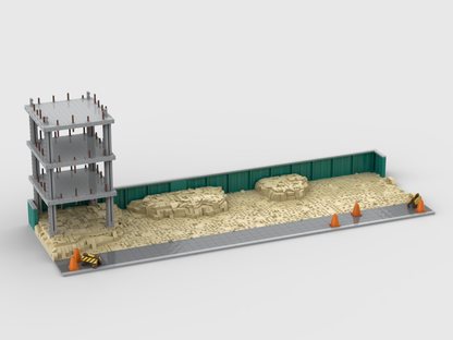 MOC - Modular Construction Site - Display for sets: 60409 + 60401 + 952403