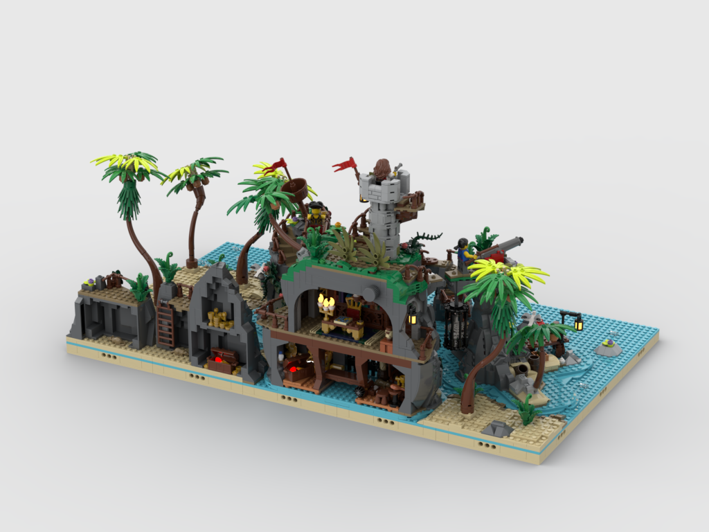 MOC - Pirates Diorama - Display for set 910038-1 - Ominous Isle