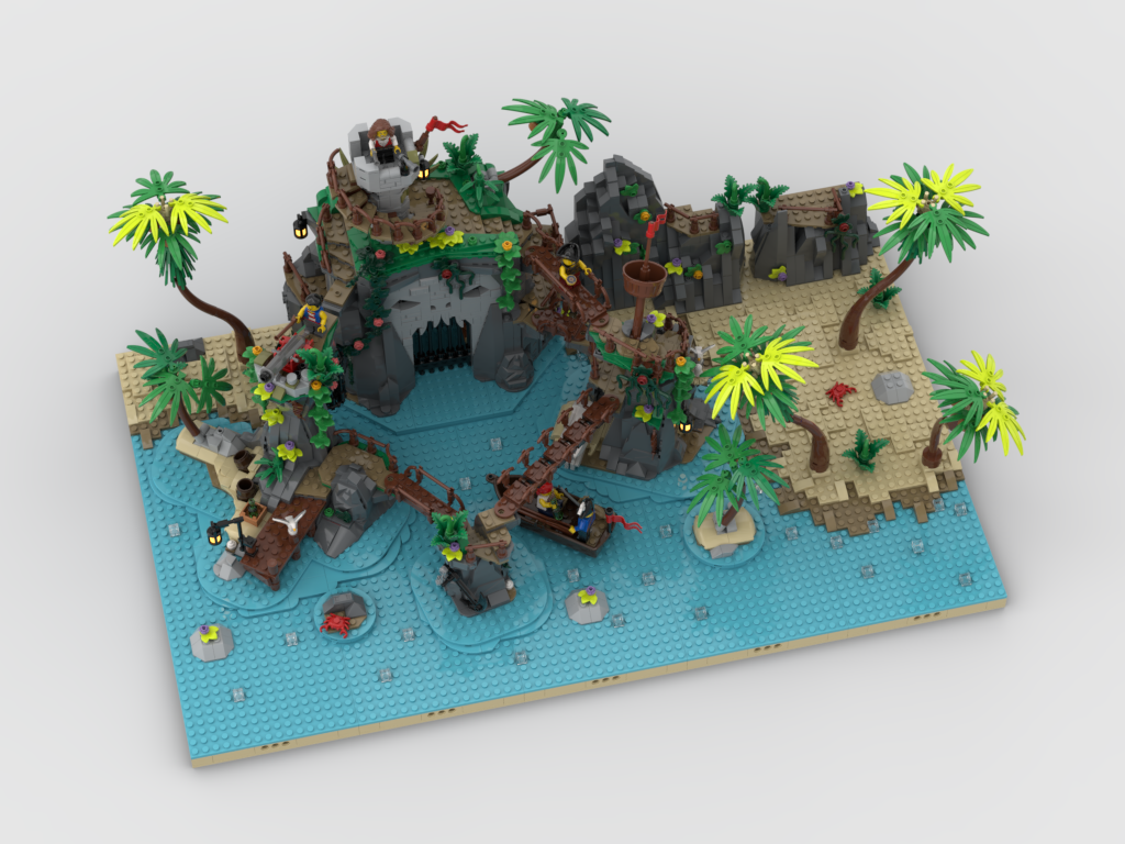 MOC - Pirates Diorama - Display for set 910038-1 - Ominous Isle