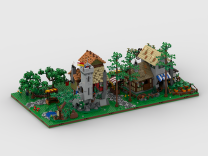 MOC - Medieval Town Diorama - display for set 10332 medieval town square