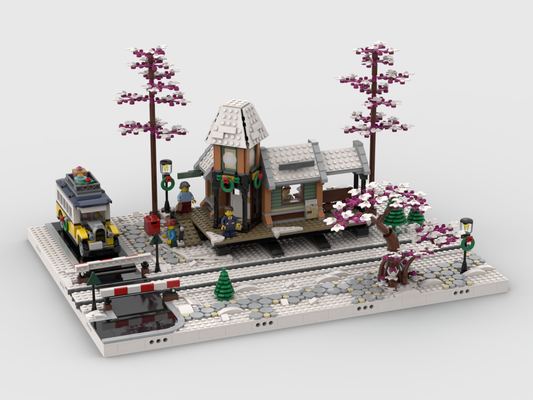 MOC - Winter Village - Display for set 10259 - Winter Village Station