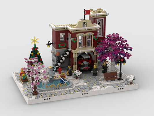 MOC - Winter Village - Display for set 10263 - Fire Station