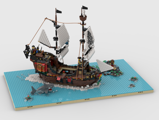 MOC - Pirates Diorama - Display for set 31109 - Pirate Ship