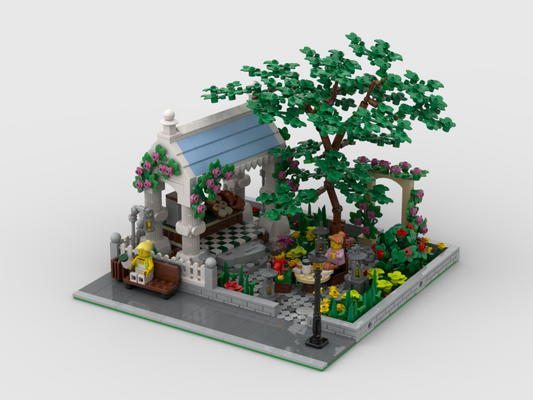 MOC - Modular Garden with Coffee Shop