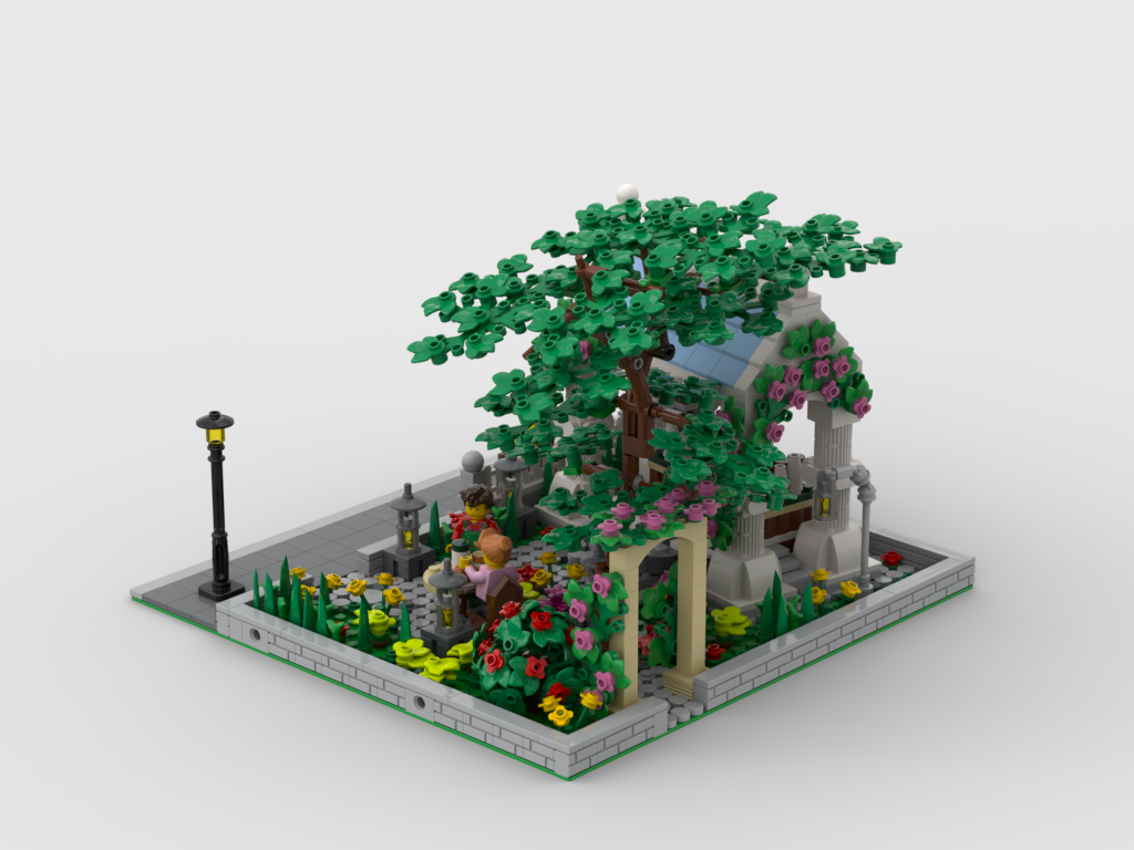 MOC - Modular Garden with Coffee Shop