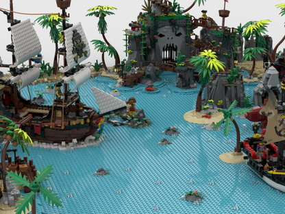 MOC - Pirates Diorama - Display for sets 21322 + 10320 + 910038 + 31109 + 40597 + 31130 + 40566