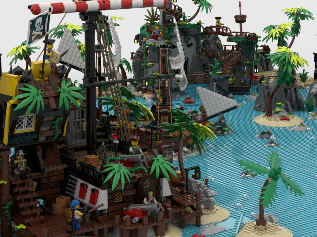 MOC - Pirates Diorama - Display for sets 21322 + 10320 + 910038 + 31109 + 40597 + 31130 + 40566