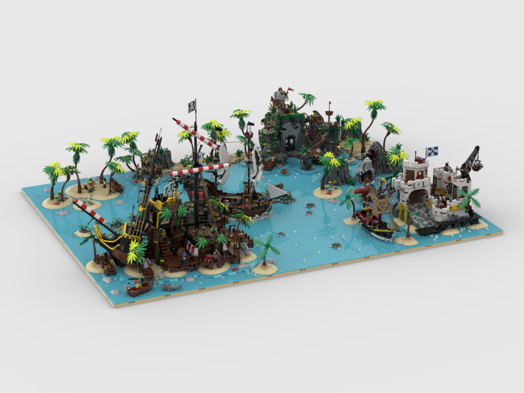 MOC - Pirates Diorama - Display for sets 21322 + 10320 + 910038 + 31109 + 40597 + 31130 + 40566