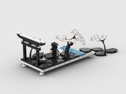 MOC - Samurai Diorama - Black & White