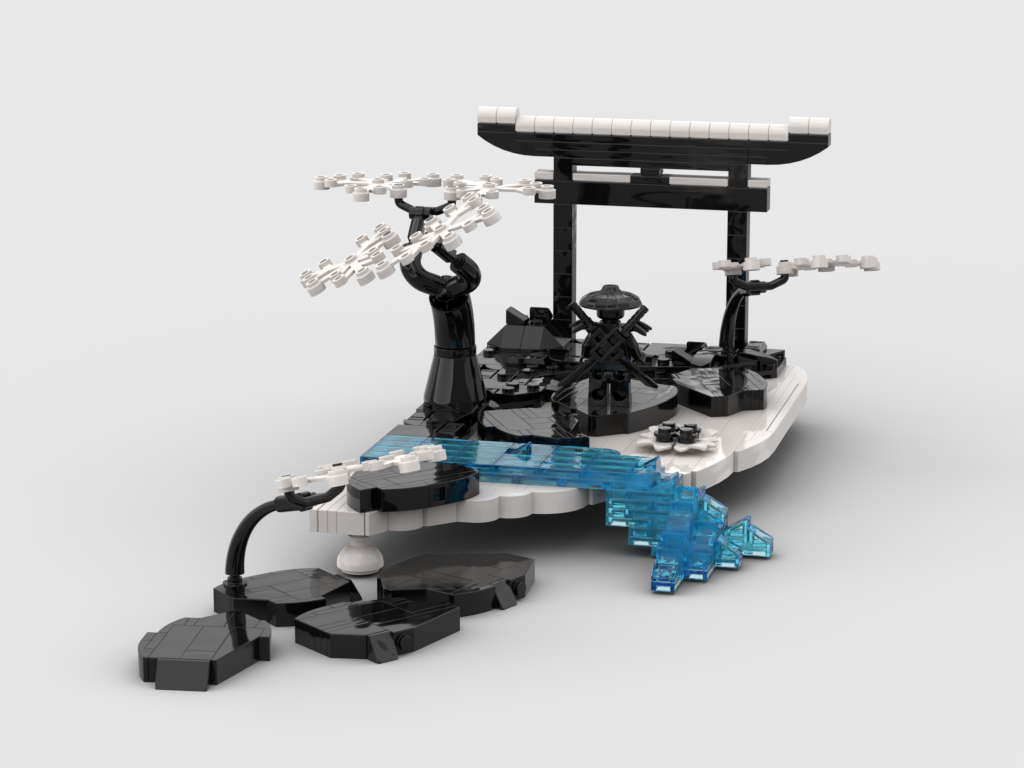 MOC - Samurai Diorama - Black & White