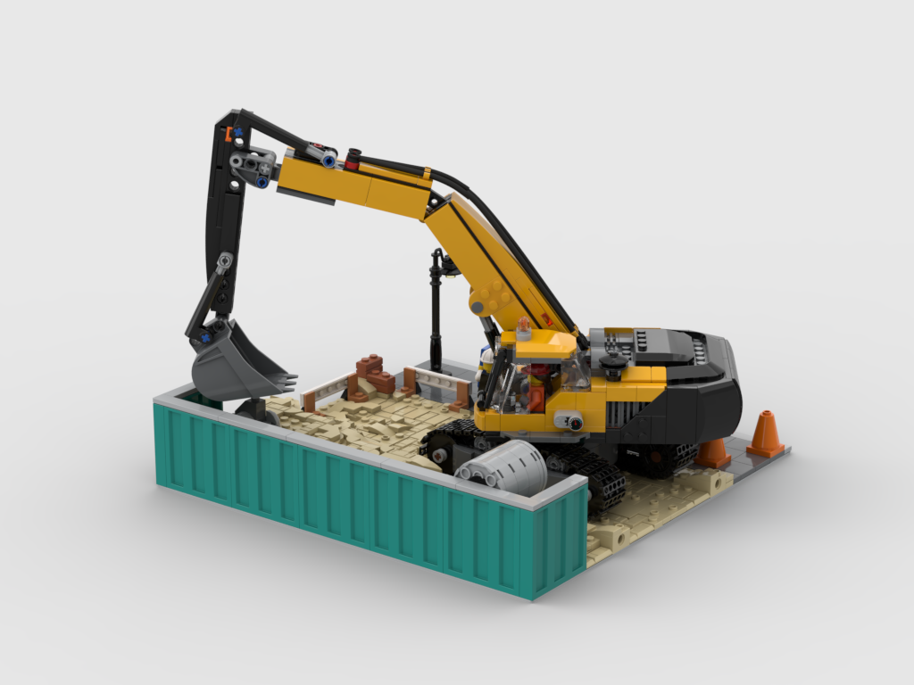 MOC - Modular Construction area - Display for set 60420 Yellow Construction Excavator