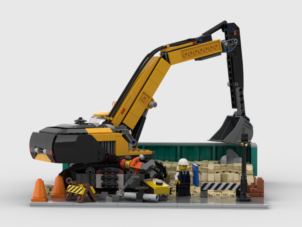 MOC - Modular Construction area - Display for set 60420 Yellow Construction Excavator