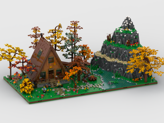 MOC - Nature Diorama + Display for set 21338 A-Frame Cabin