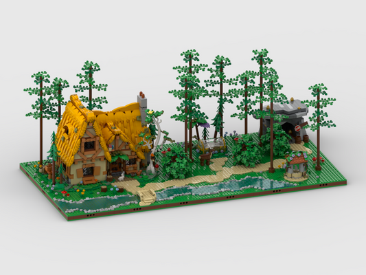 MOC - Enchanted Forest + display for set 43242 Snow White and the Seven Dwarfs' Cottage