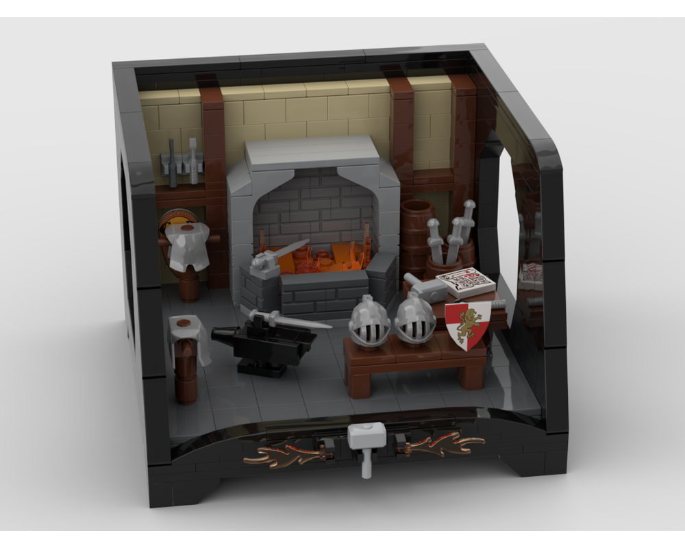 MOC - Medieval Blacksmith with a special stand - How to build it   