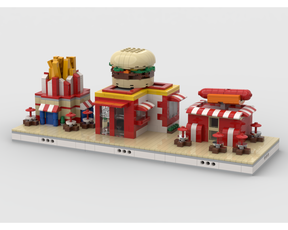 MOC - Fast Food mini modular ZOO - How to build it   