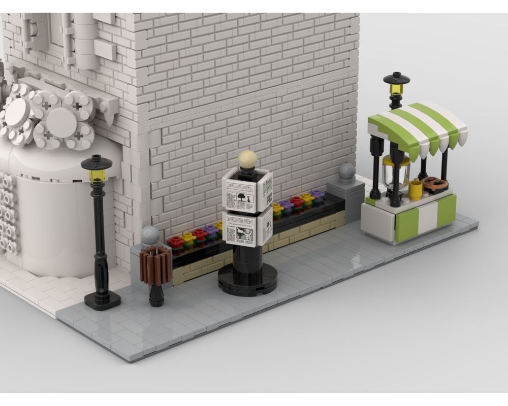 MOC - Modular Corner Lemonade Stand | Turn every modular model into a corner - How to build it   