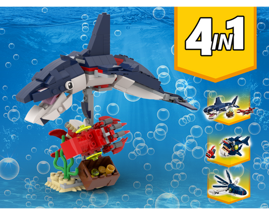 MOC - 31088 Dolphin with Squid and fish Alternative Build - How to build it   