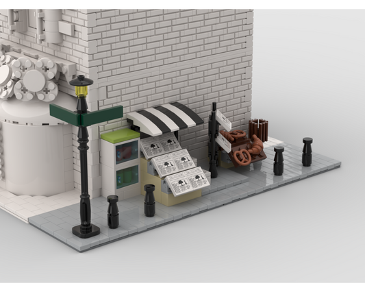 MOC - Modular Corner Newsstand | Turn every modular model into a corner - How to build it   