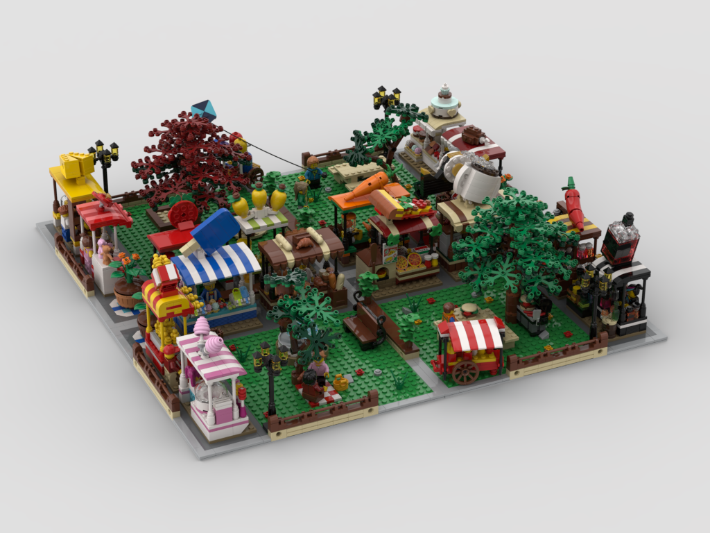 MOC - Modular Market - Display + 16 stands MOCs