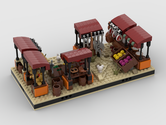 MOC - Desert Market #9 for a Modular Desert space village - How to build it   