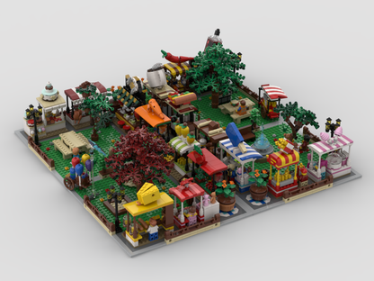 MOC - Modular Market - Display + 16 stands MOCs