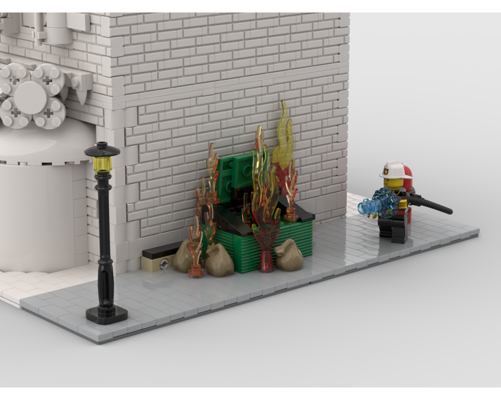 MOC - Modular Corner Fire Man | Turn every modular model into a corner - How to build it   