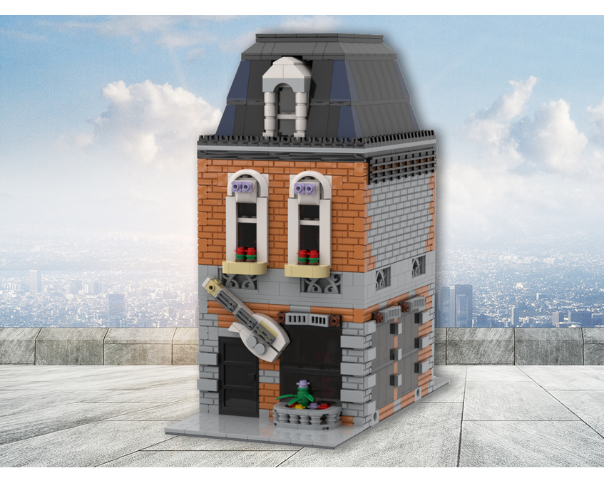 MOC - Music Store Modular Building - How to build it   