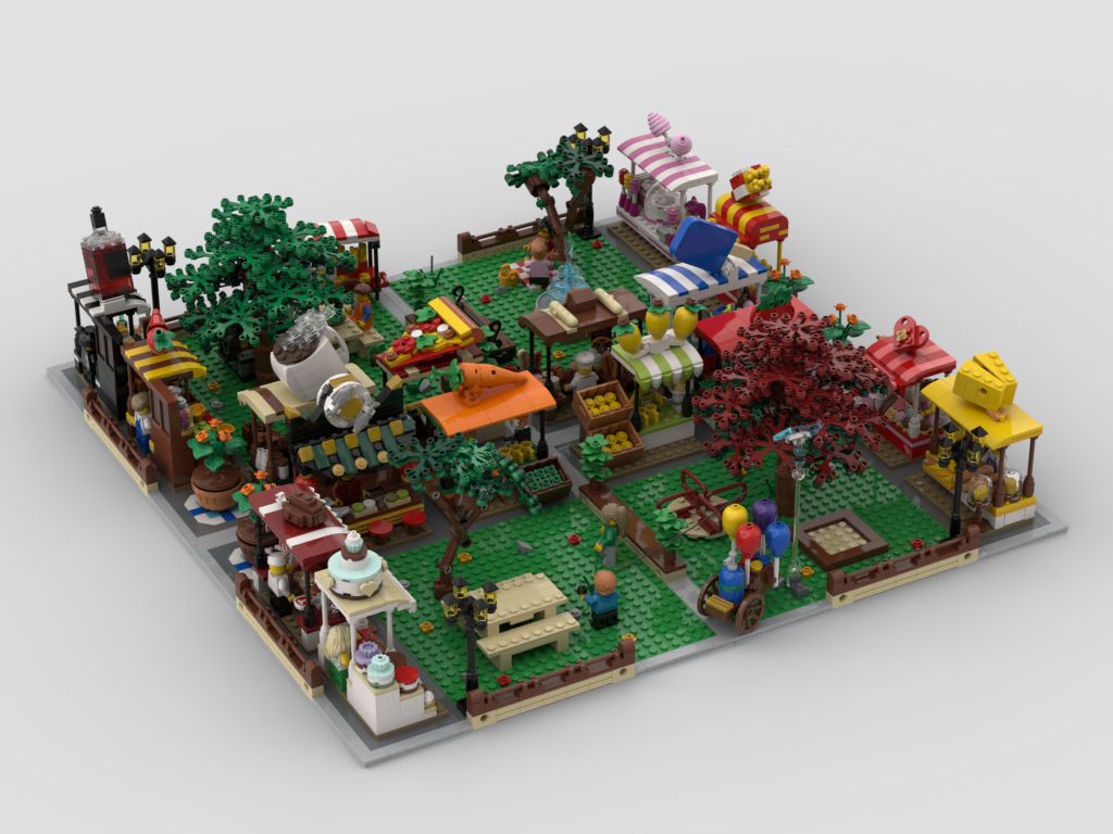 MOC - Modular Market - Display + 16 stands MOCs