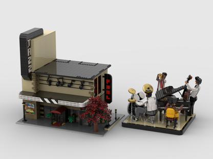 MOC - Modular Jazz Club + Display for set 21334-1 Jazz Quartet