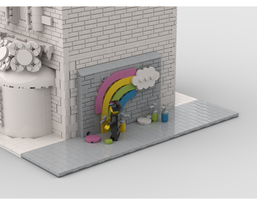 MOC - Modular Corner Graffiti | Turn every modular model into a corner - How to build it   