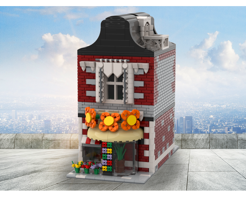 MOC - Flower Store Modular Building - How to build it   