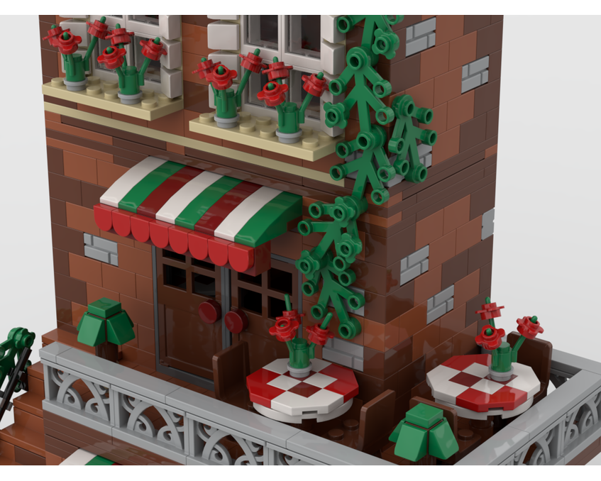 MOC - Italian Restaurant | Modular Building - How to build it   