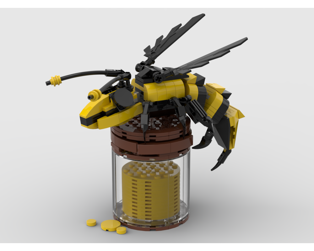 MOC - Bee on a jar of honey - How to build it   