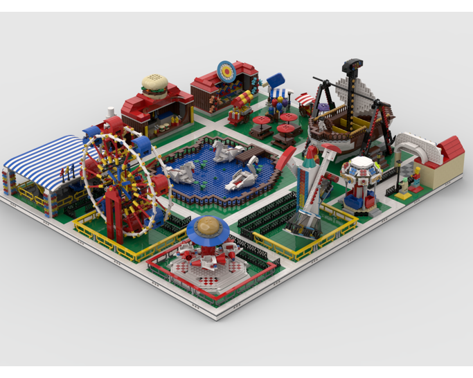 MOC - Modular Amusement Park Build from 13 models - How to build it   