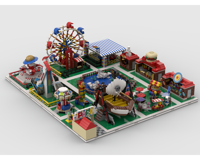 MOC - Modular Amusement Park Build from 13 models - How to build it   