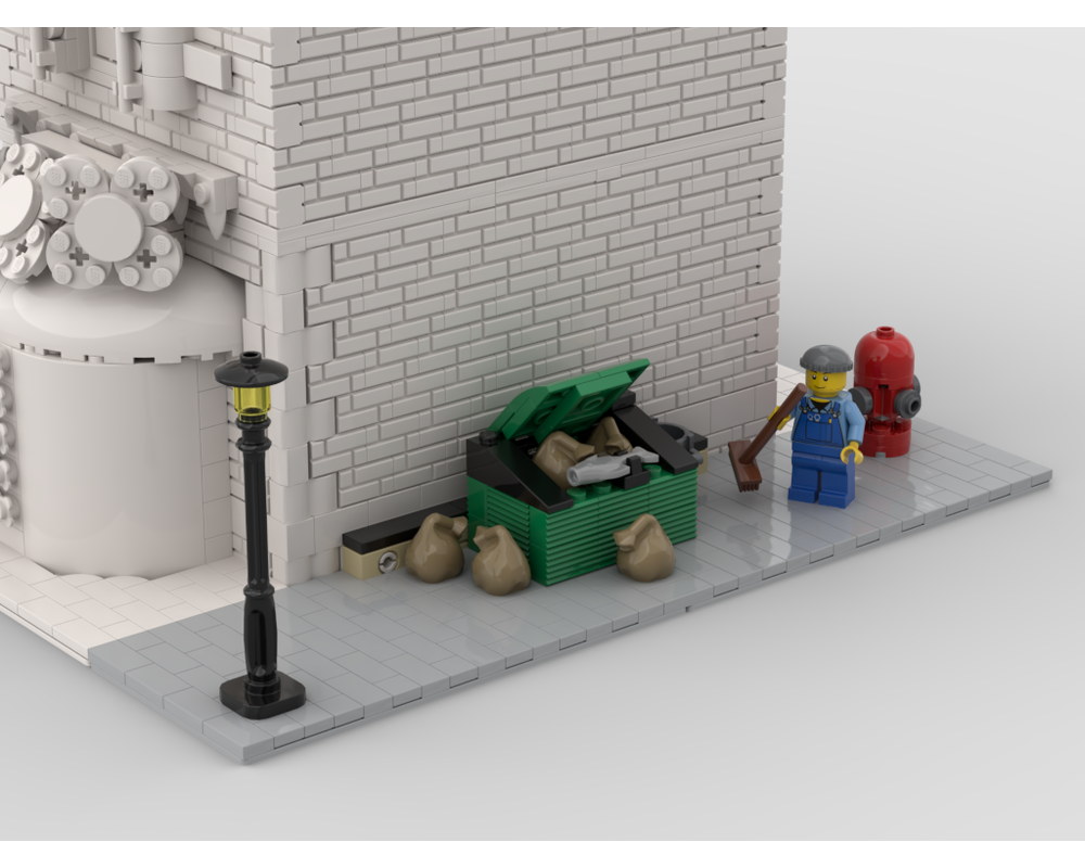 MOC - Modular Corner Garbage Man | Turn every modular model into a corner - How to build it   