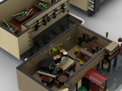 MOC - Modular Jazz Club + Display for set 21334-1 Jazz Quartet